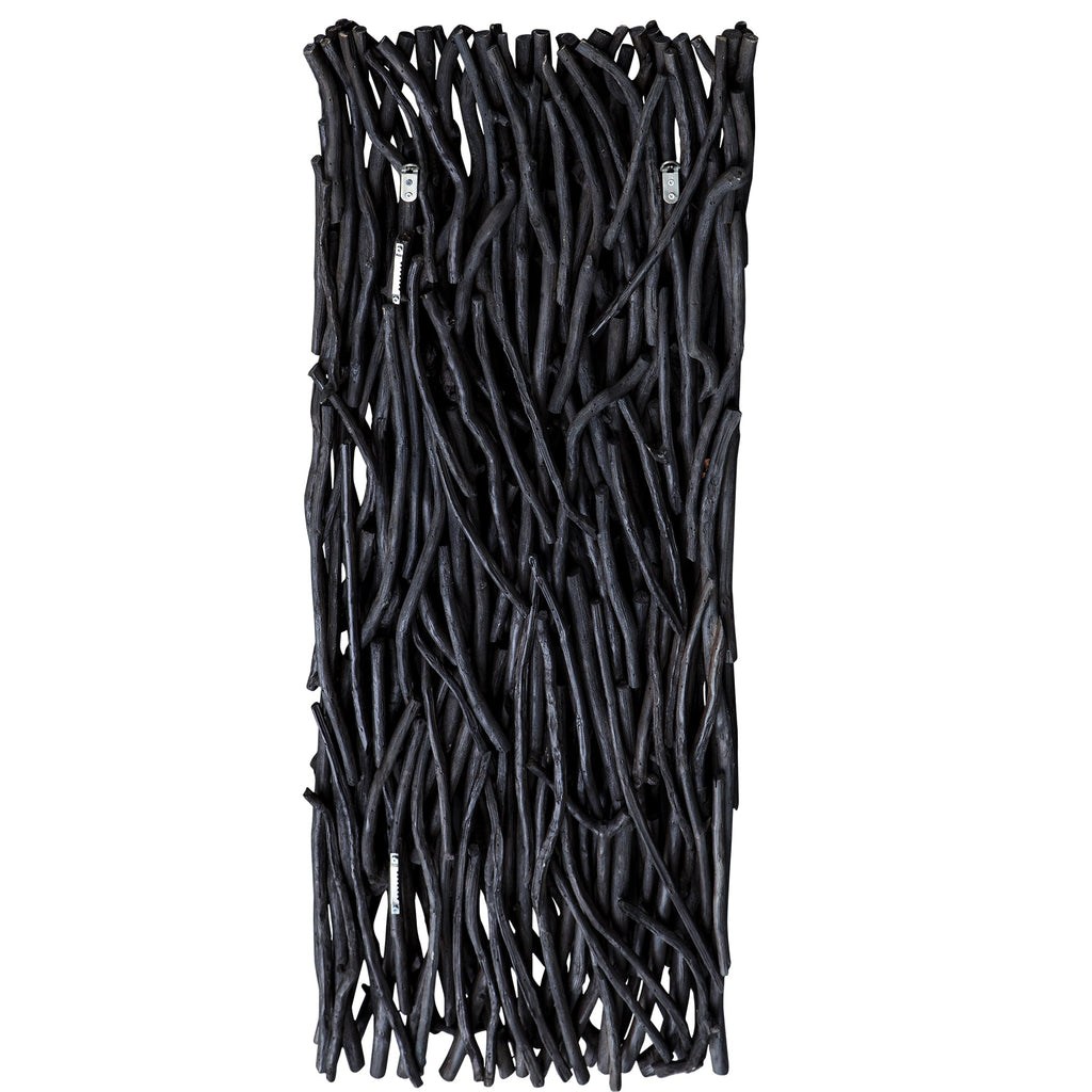 Gathered Teak Black Wood Wall Decor