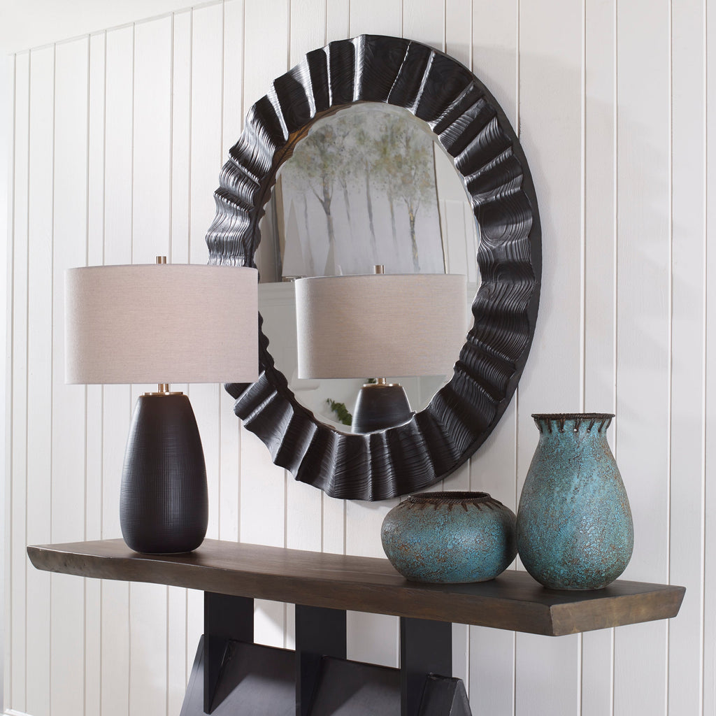 Caribou Dark Espresso Round Mirror