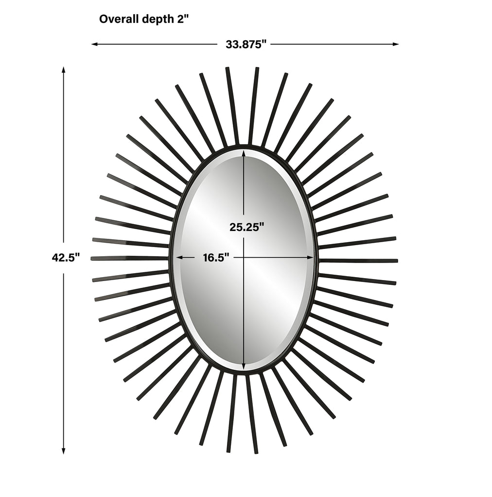 Starstruck Black Oval Mirror