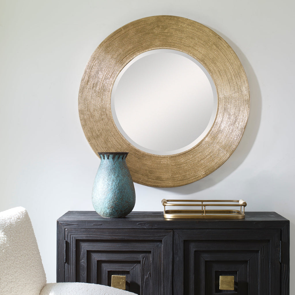 Archer Gold Wire Round Mirror