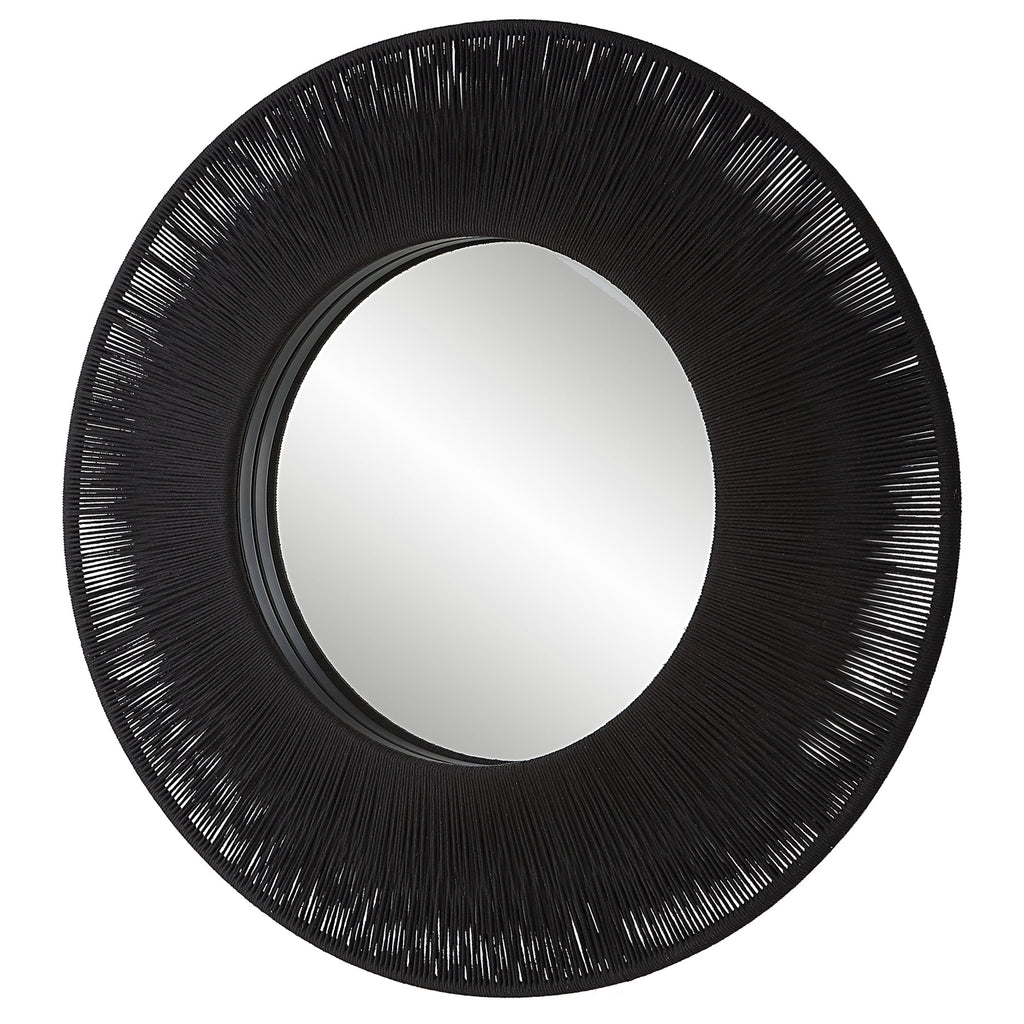 Sailor's Knot Black Round Mirror