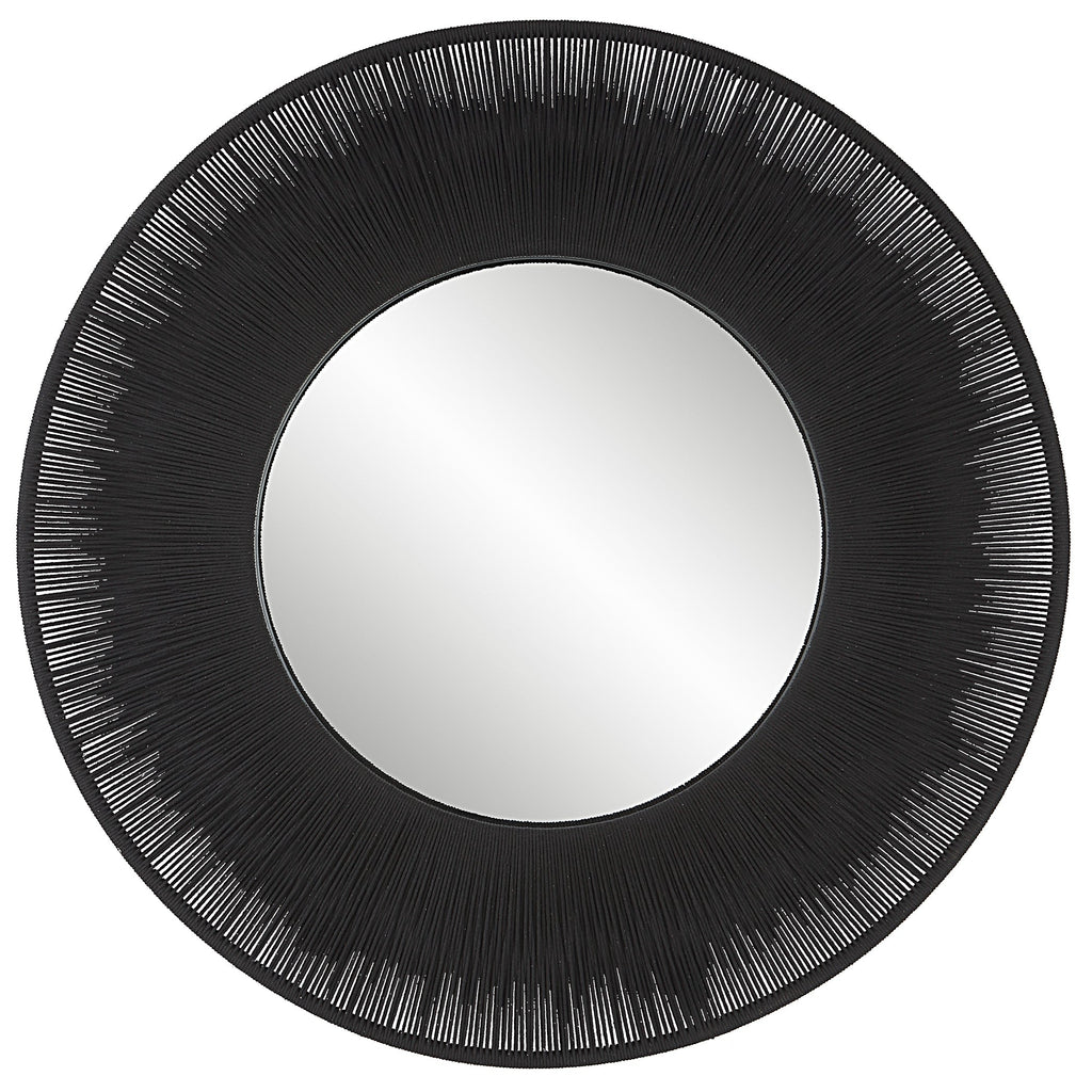 Sailor's Knot Black Round Mirror