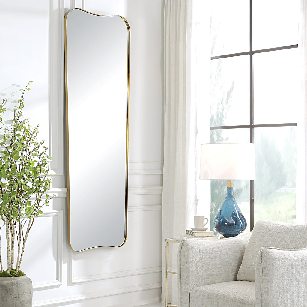 Belvoir Large Antique Brass Mirror