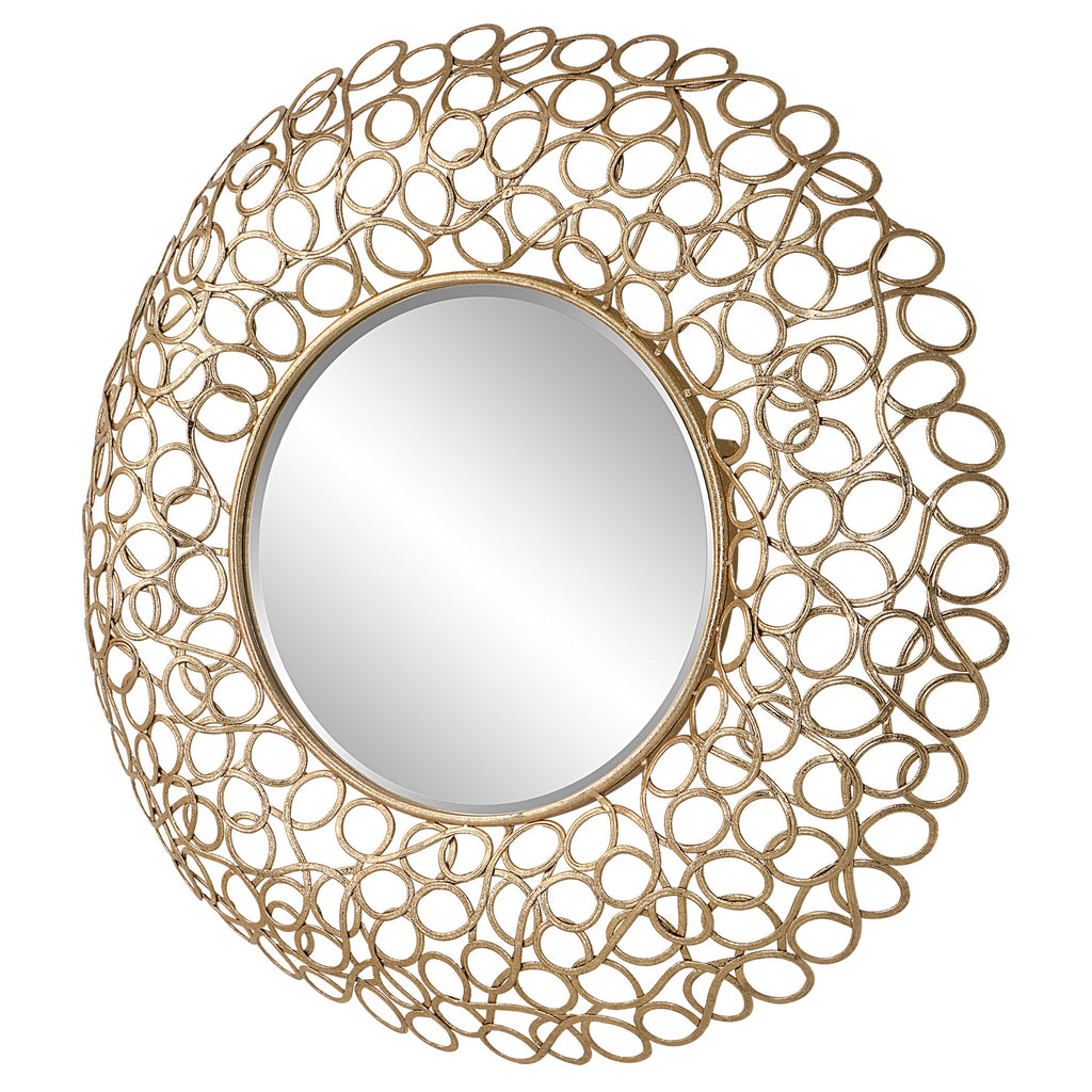 Swirl Round Gold Mirror