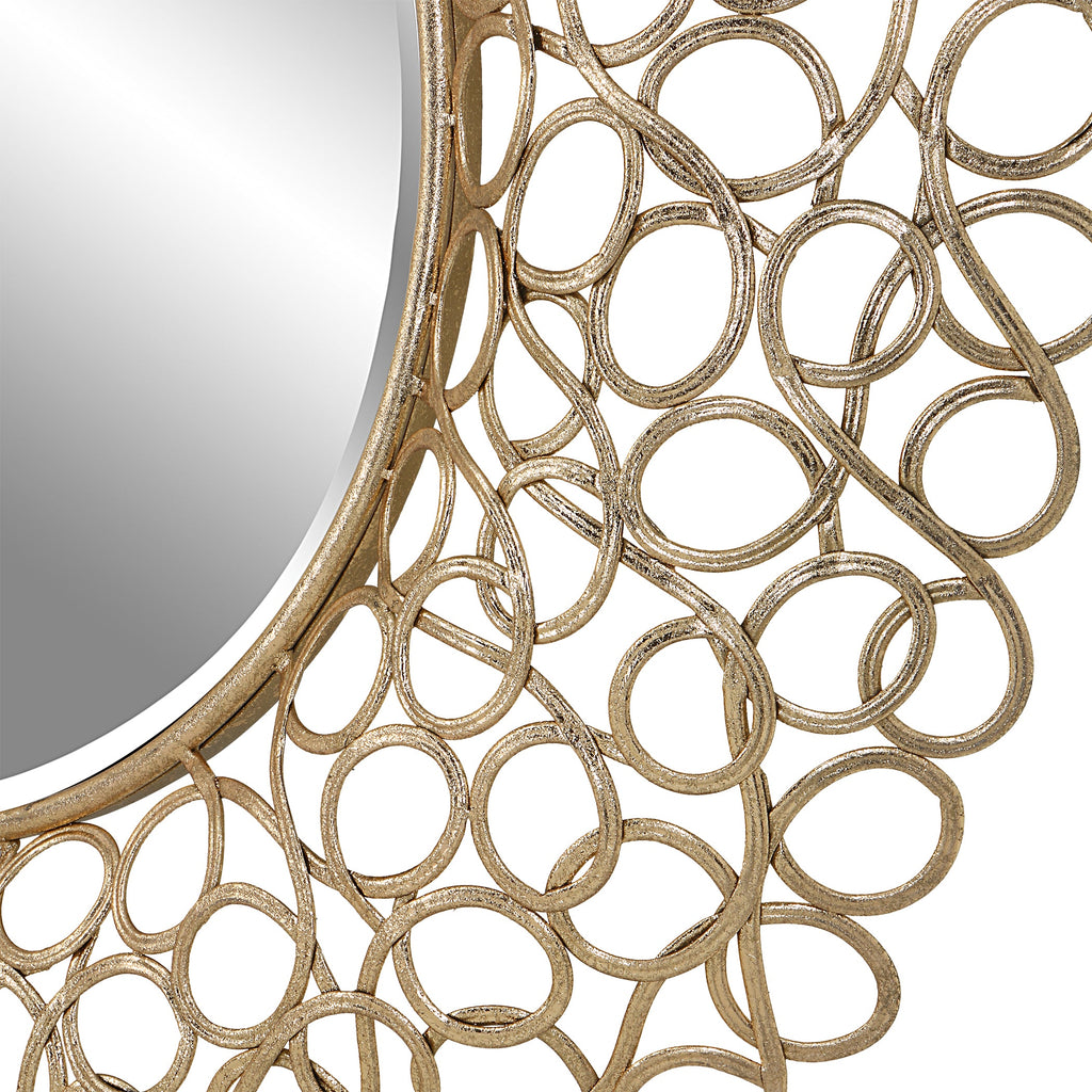 Swirl Round Gold Mirror