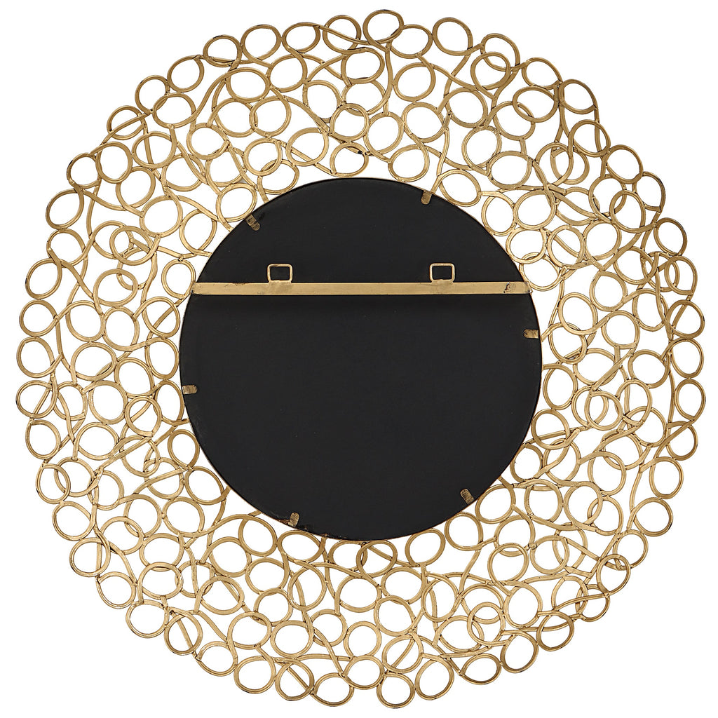 Swirl Round Gold Mirror