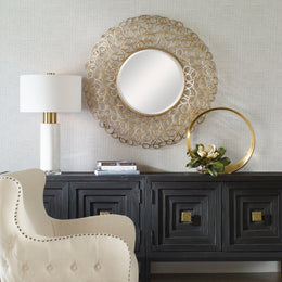 Swirl Round Gold Mirror