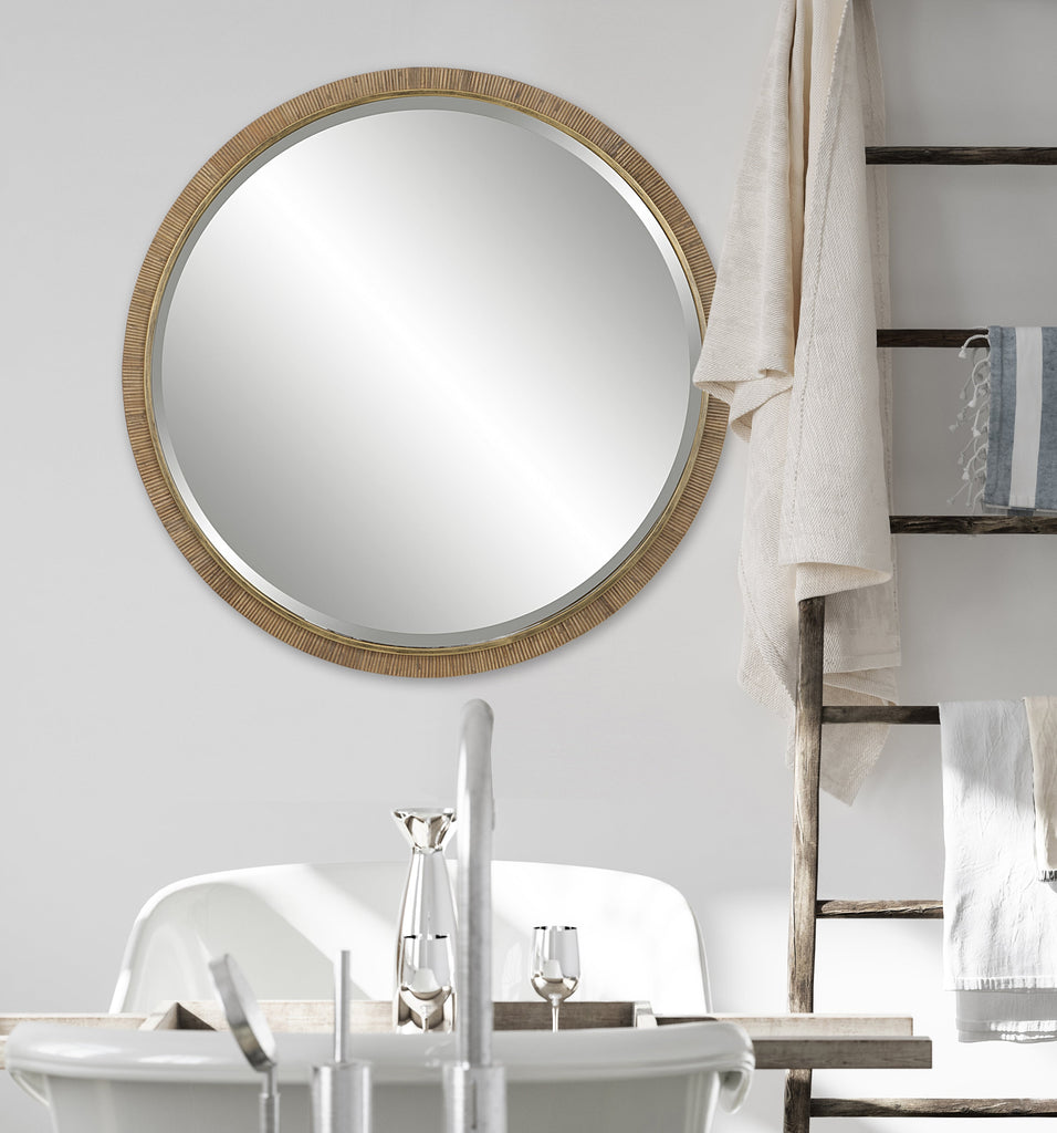 Paradise Round Rattan Mirror