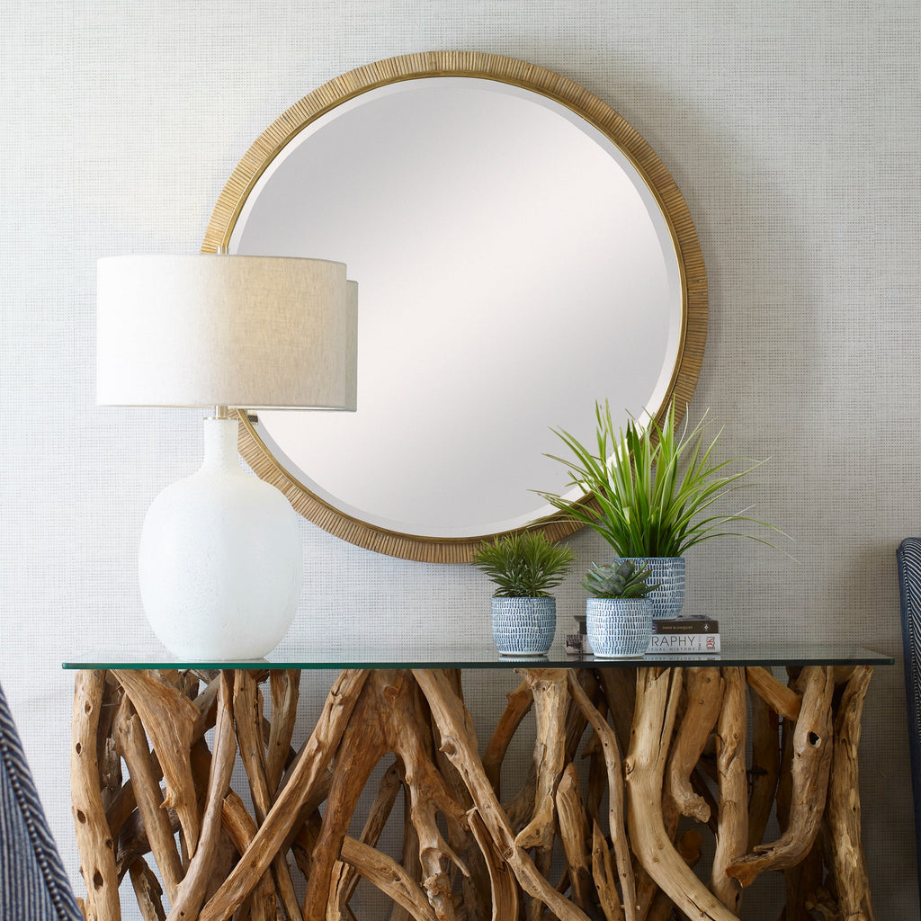 Paradise Round Rattan Mirror