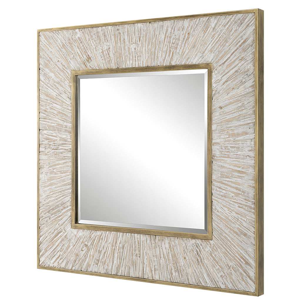 Wharton Whitewashed Square Mirror