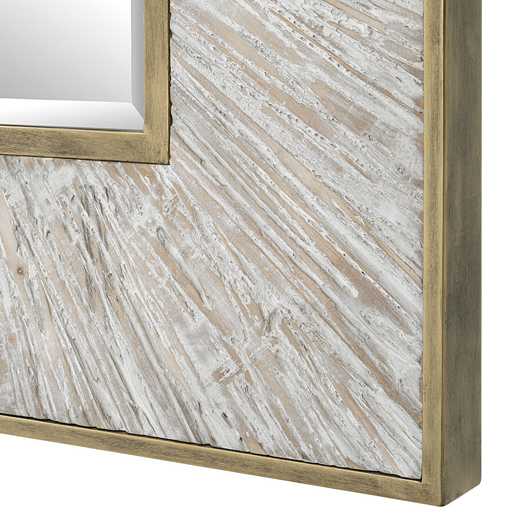 Wharton Whitewashed Square Mirror