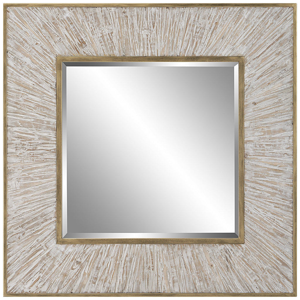 Wharton Whitewashed Square Mirror