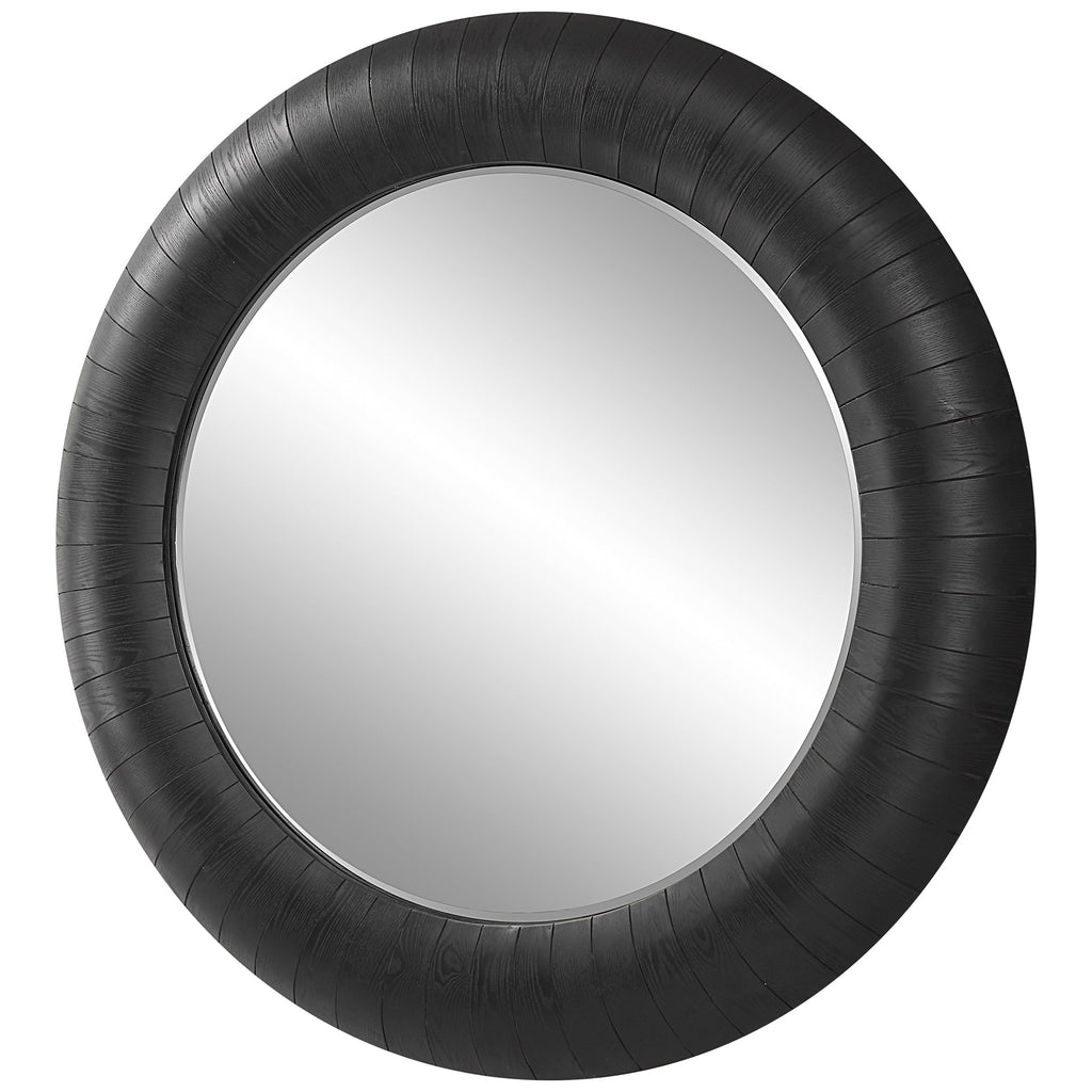 Stockade Dark Round Mirror