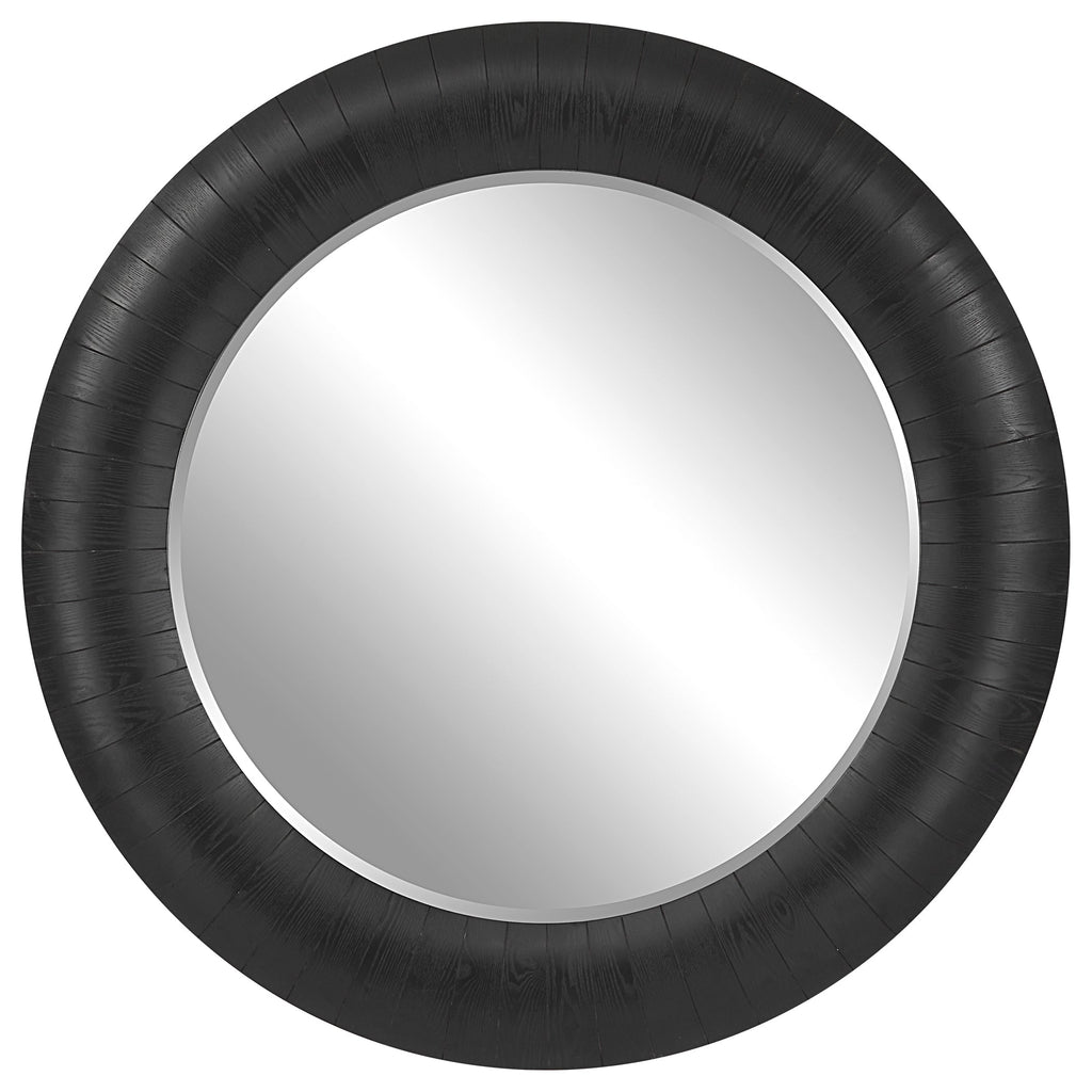 Stockade Dark Round Mirror