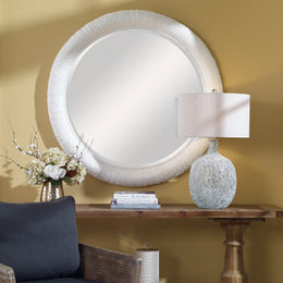 Mariner White Round Mirror