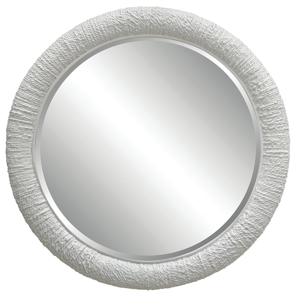 Mariner White Round Mirror