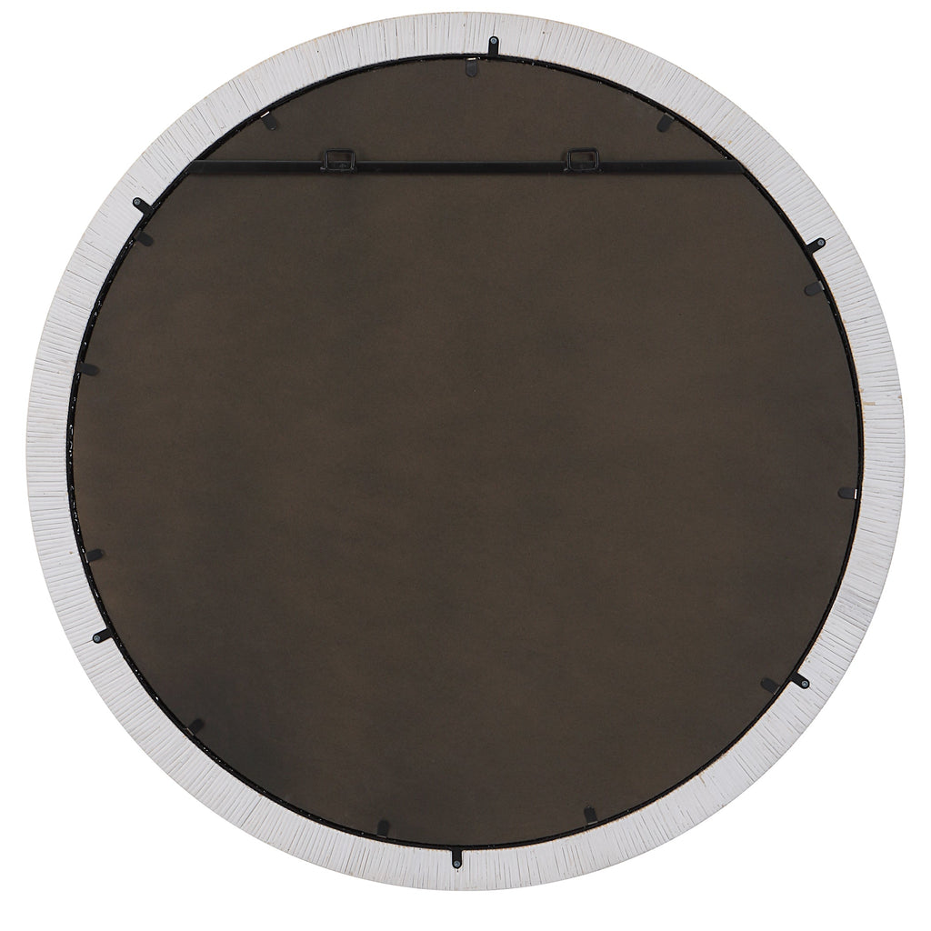 Granada Whitewash Round Mirror