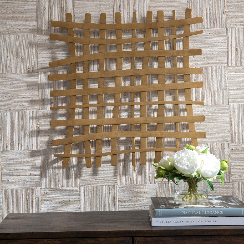 Gridlines Gold Metal Wall Decor