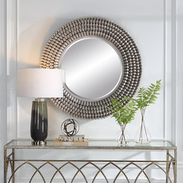 Portside Round Gray Mirror