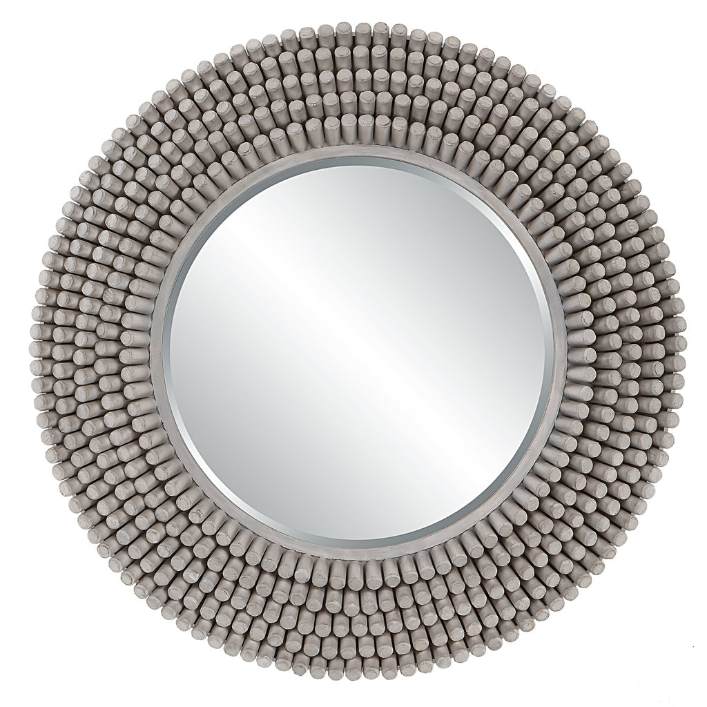 Portside Round Gray Mirror