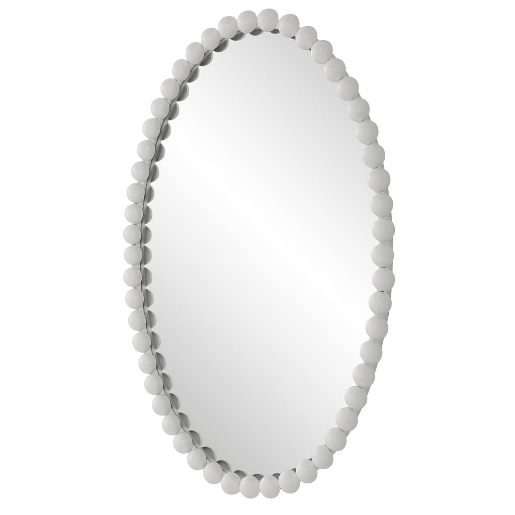 Serna White Oval Mirror