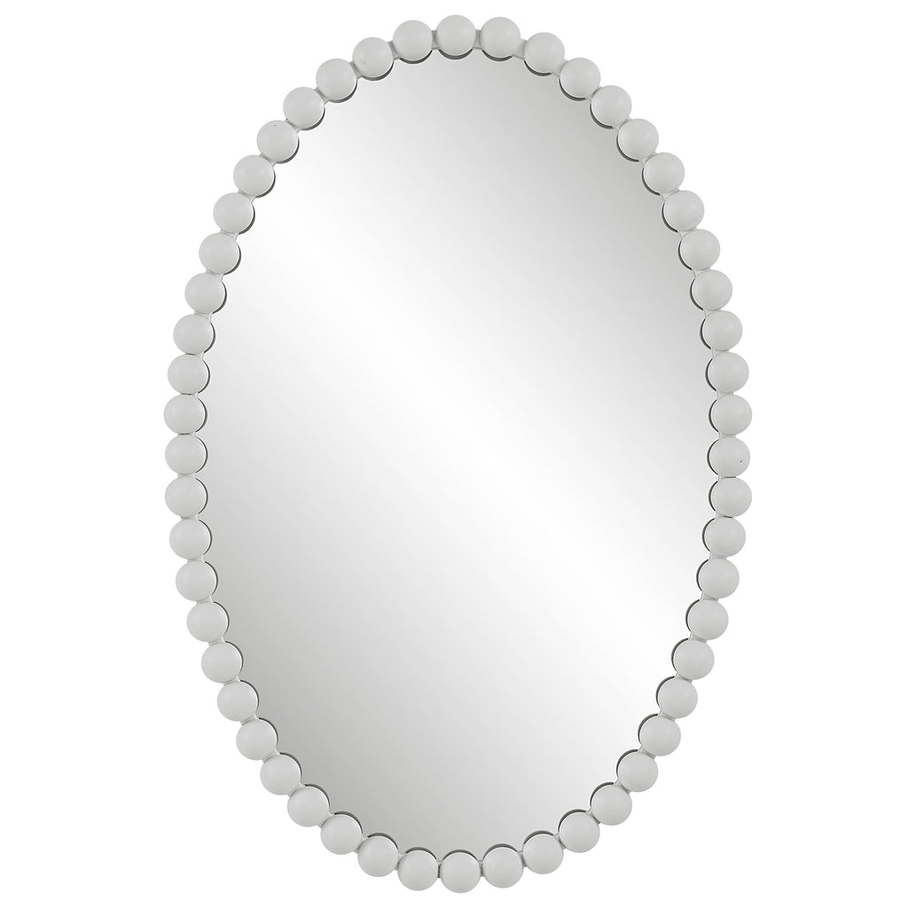 Serna White Oval Mirror