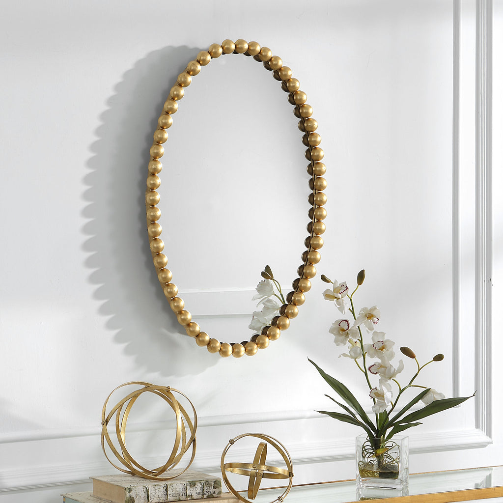 Serna Gold Oval Mirror