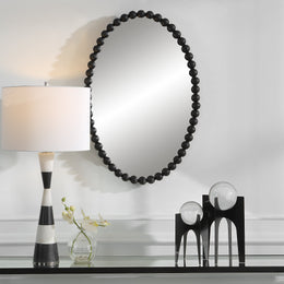 Serna Black Oval Mirror