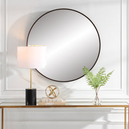 Eden Mahogany Round Mirror