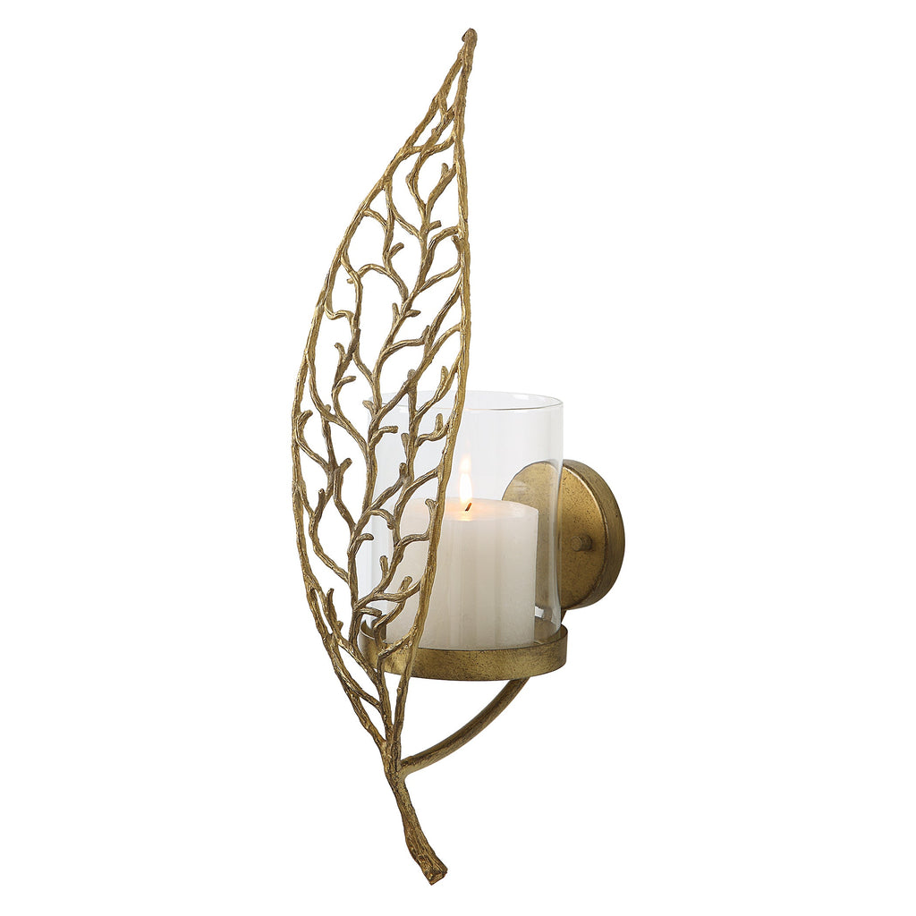 Woodland Treasure Gold Candle Sconce