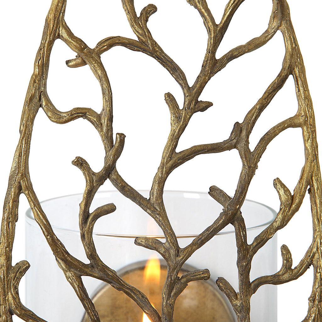 Woodland Treasure Gold Candle Sconce