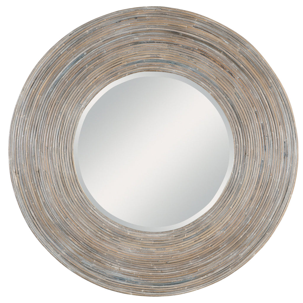 Vortex White Washed Round Mirror