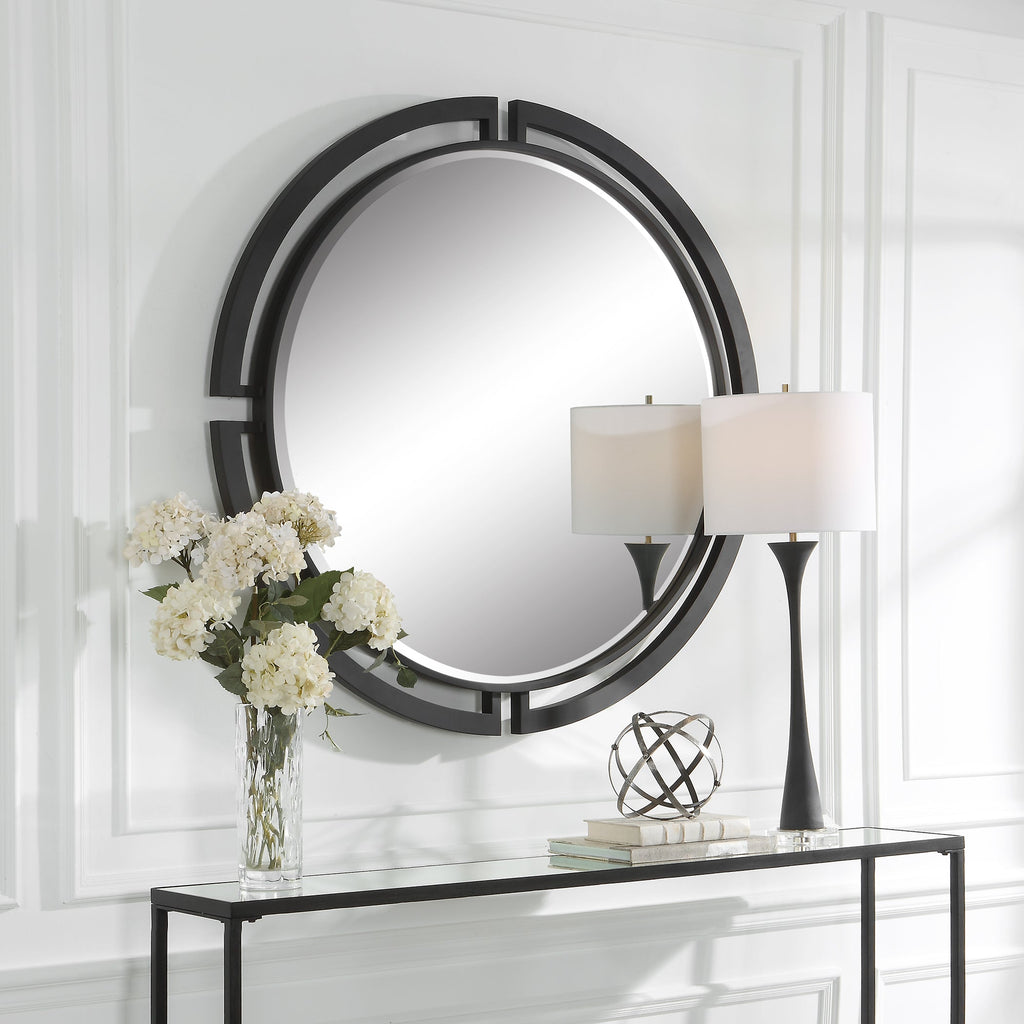 Quadrant Modern Round Mirror