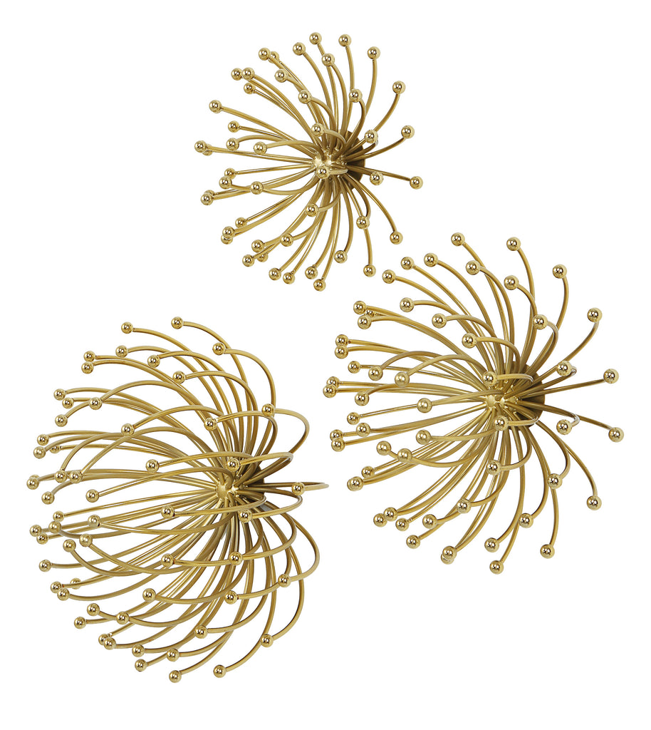 Aga Gold Metal Wall Decor,Set of 3