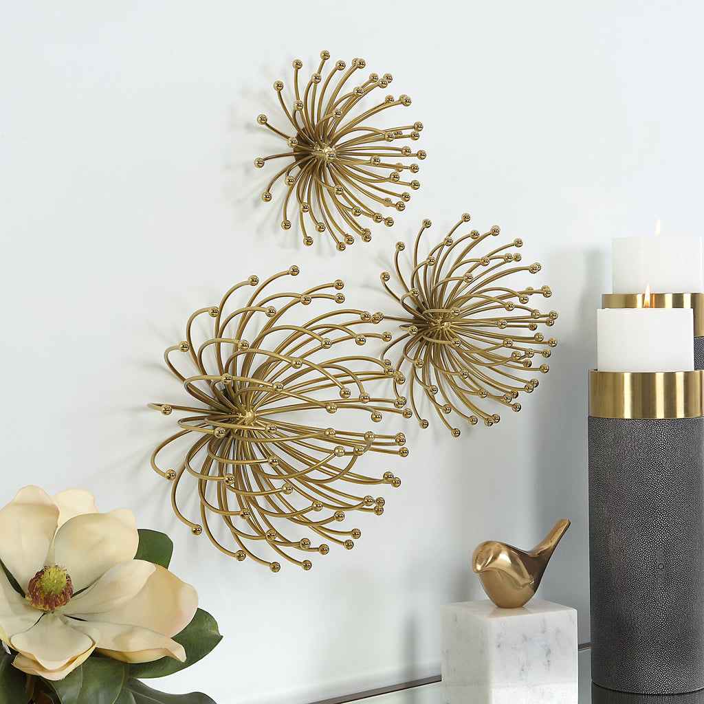 Aga Gold Metal Wall Decor,Set of 3