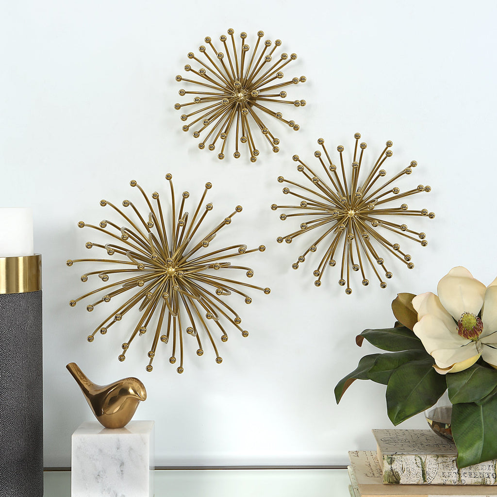 Aga Gold Metal Wall Decor,Set of 3