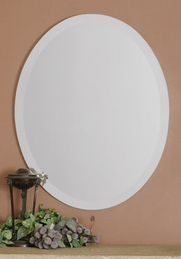 Frameless Large Oval Mirror