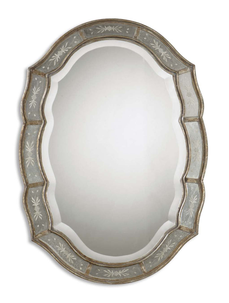 Fifi Etched Antique Gold Mirror