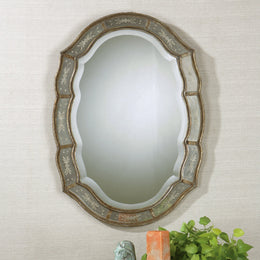 Fifi Etched Antique Gold Mirror