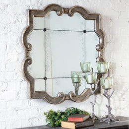 Prisca Distressed Silver Mirror