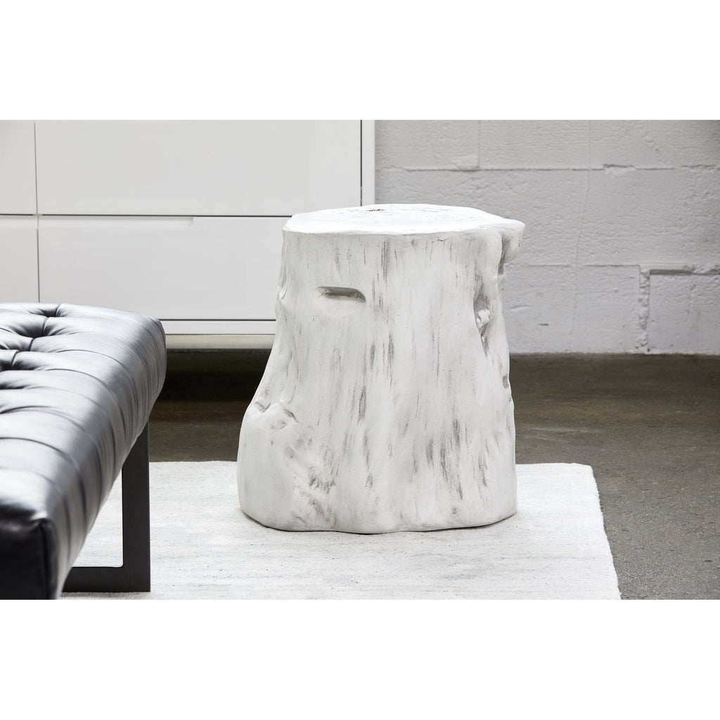 Log Stool, White