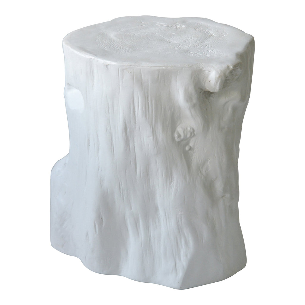 Log Stool, White