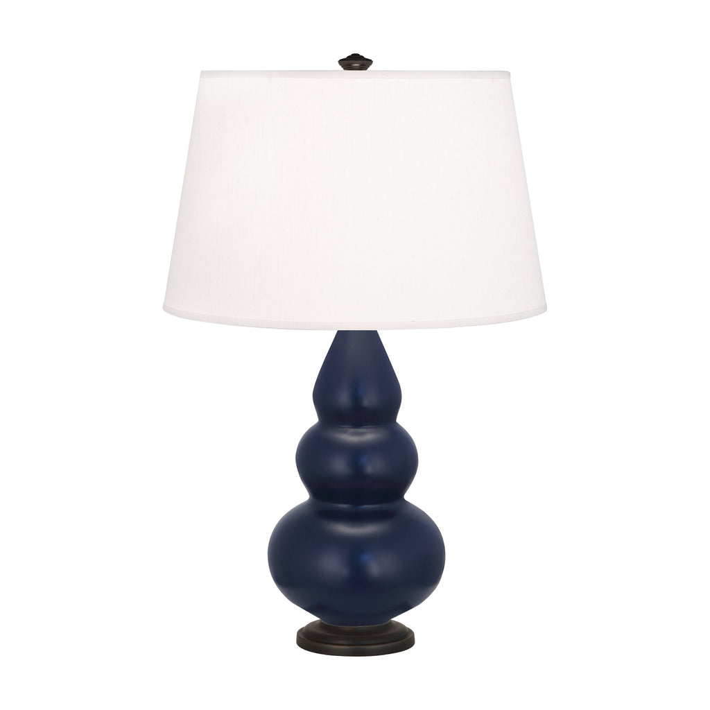 Matte Midnight Blue Small Triple Gourd Accent Lamp-Style Number MMB31