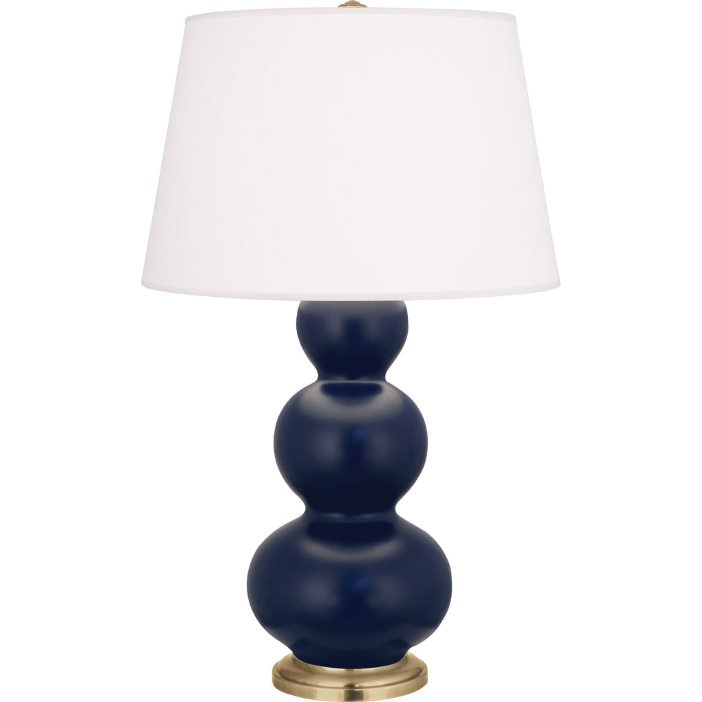 Matte Midnight Blue Triple Gourd Table Lamp-Style Number MMB40