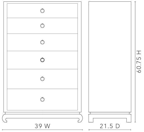 Ming Tall 6-Drawer