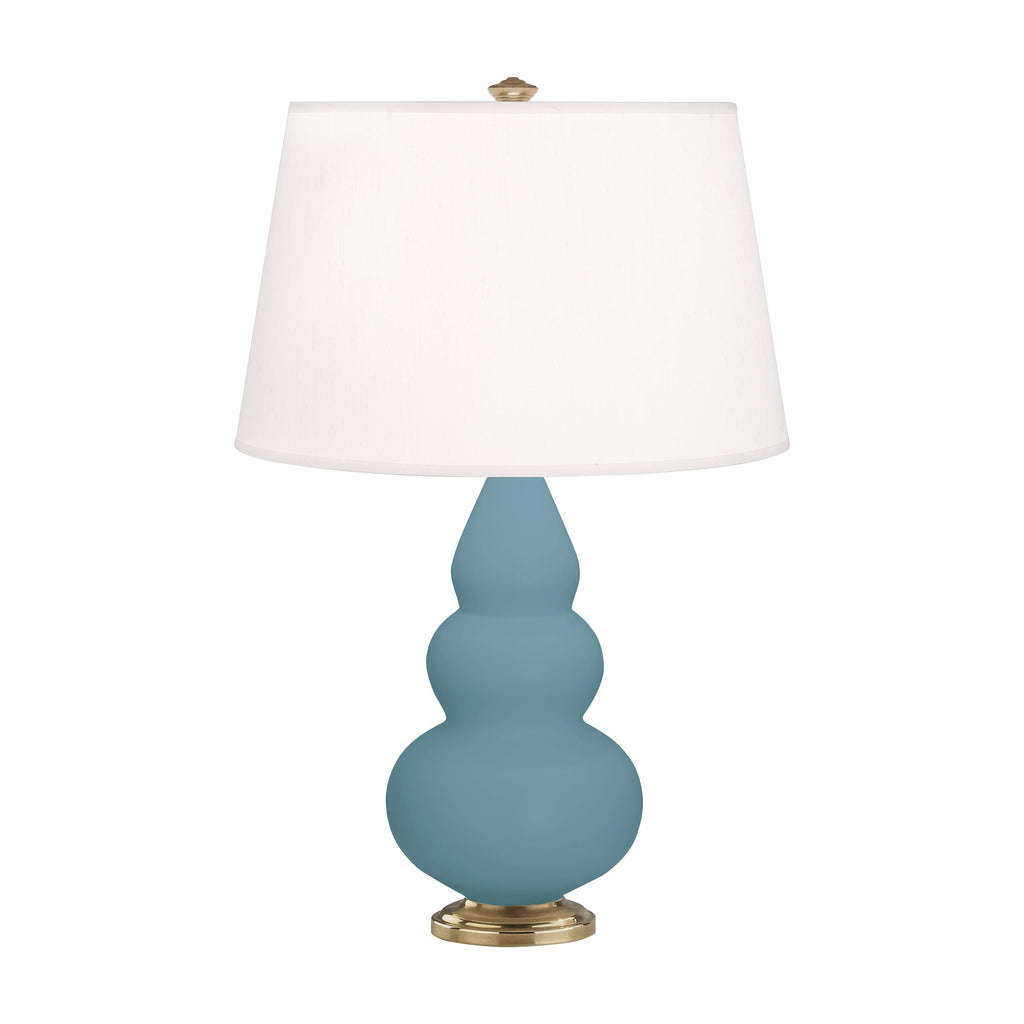 Matte Steel Blue Small Triple Gourd Accent Lamp-Style Number MOB30