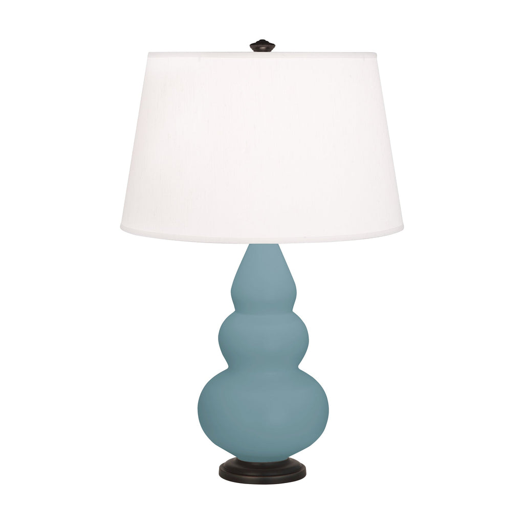 Matte Steel Blue Small Triple Gourd Accent Lamp-Style Number MOB31