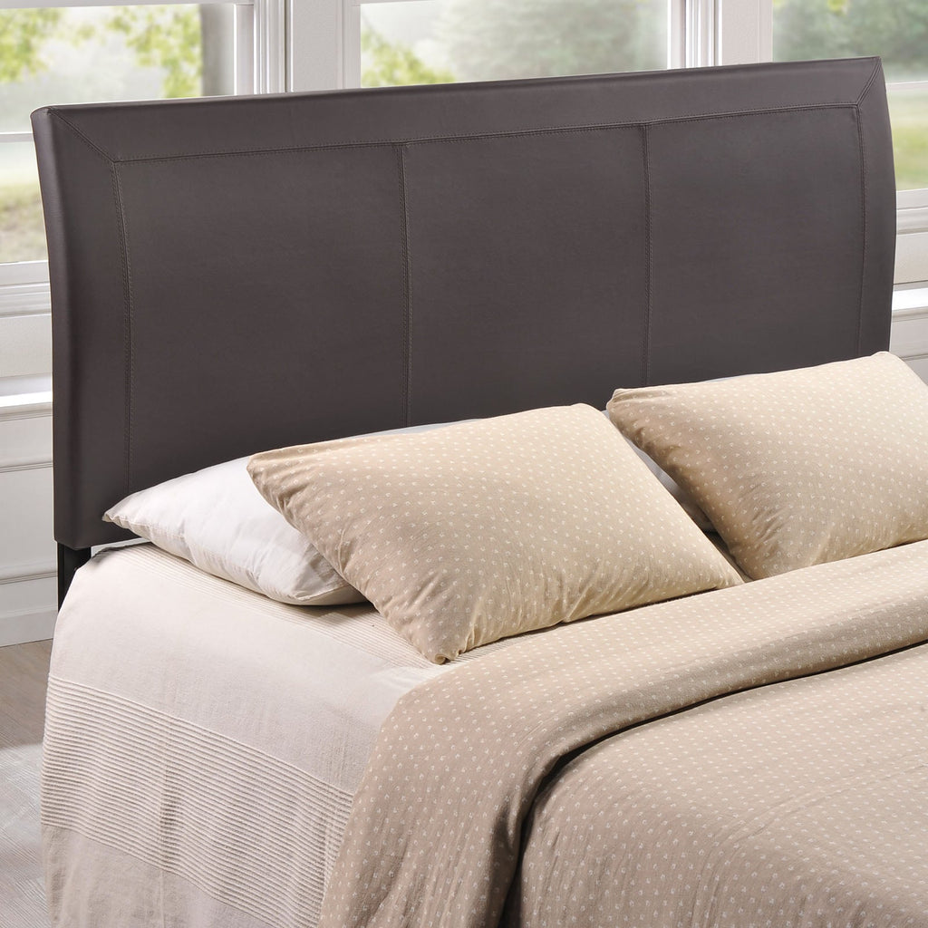 Isabella Queen Upholstered Vinyl Headboard in Brown