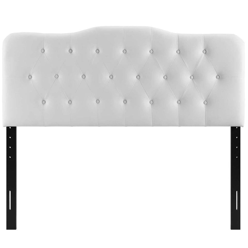 Annabel Queen Upholstered Vinyl Headboard in White