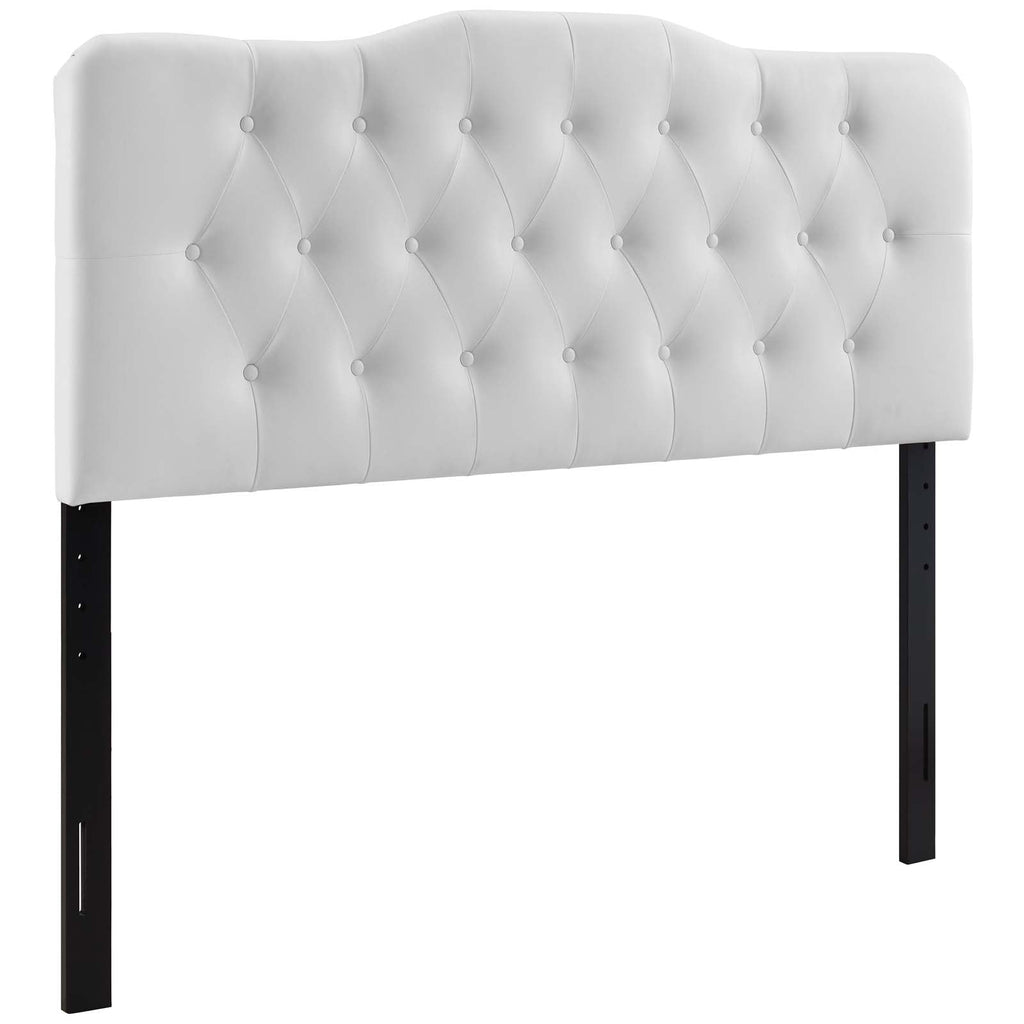 Annabel Queen Upholstered Vinyl Headboard in White